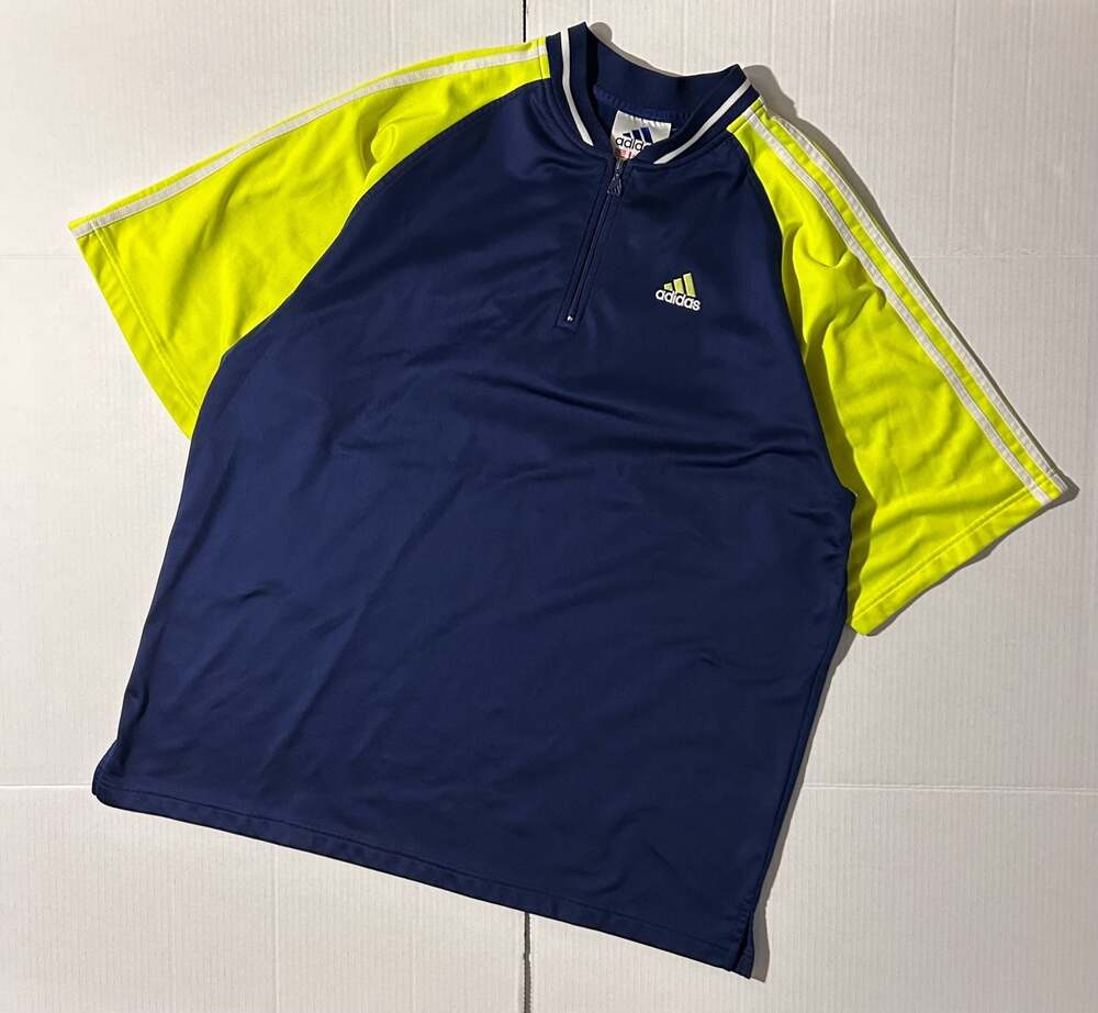 Vintage 90s Adidas Half-Zip Athletic Short Sleeve  Shirt